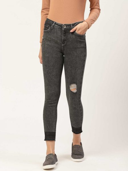 Slim Fit High-Rise Mildly Distressed jeans