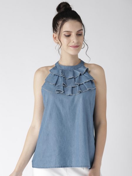 Halter Neck Pure Cotton A-line Top