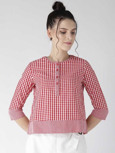 Checked Pure Cotton Top