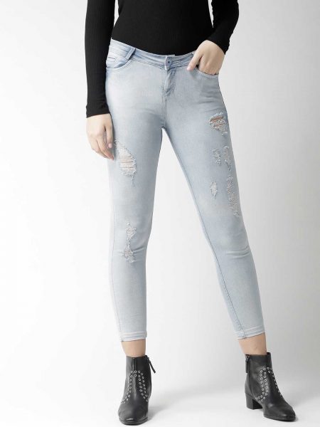 Skinny Fit Mid-Rise Cropped Jeans
