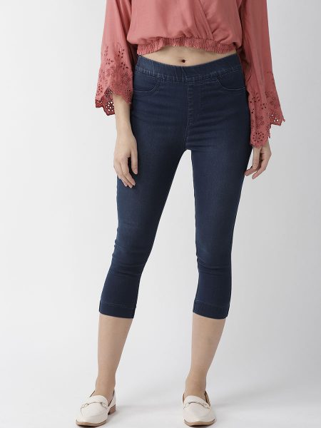 Solid Skinny Fit Capris
