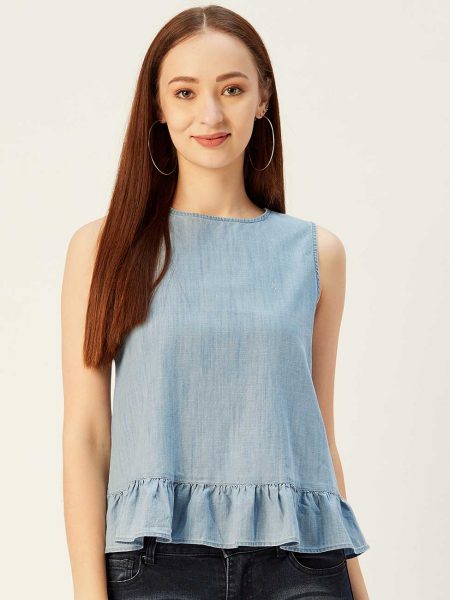 Round neck Peplum Top