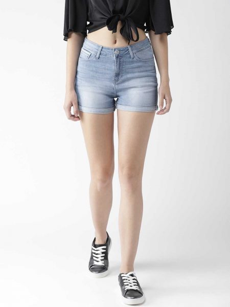 Skinny Fit Denim Shorts