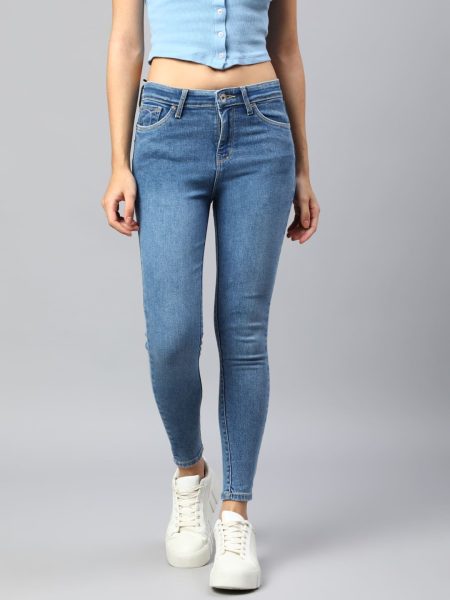 Women Blue Slim Fit High-Rise Clean Look Stretchable Jeans