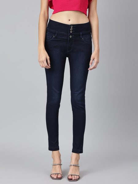 Women Blue Comfort Slim Fit High-Rise Stretchable Jeans
