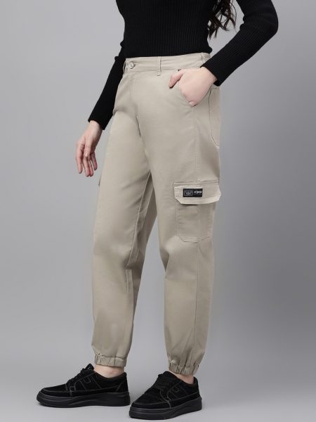Women Cotton High Rise Joggers