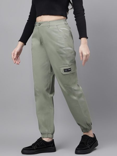 Women Cotton High Rise Joggers