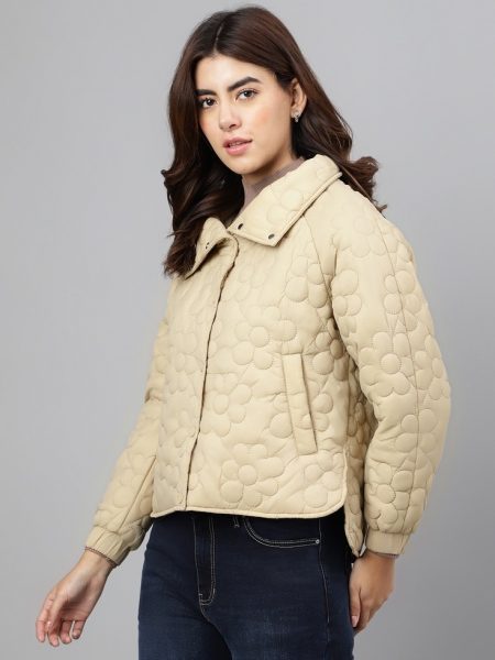 Women Fawn Lightweight Lapel Collar Quilted Jacket