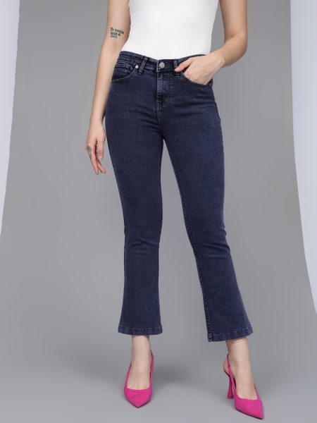 Women Blue Comfort Bootcut High-Rise Stretchable Jeans