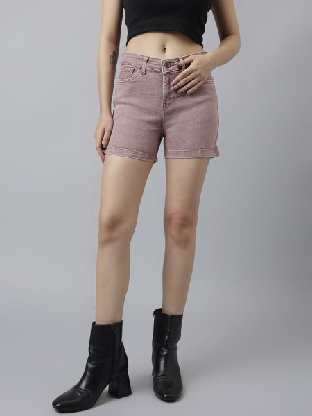 Women WoodRose High-Rise Denim Shorts