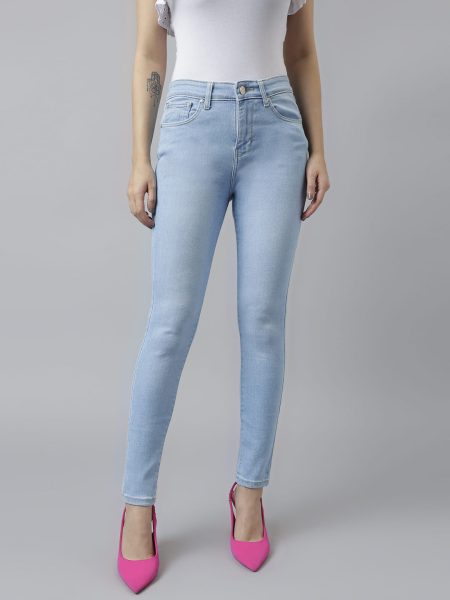 Women Blue Comfort Slim Fit High-Rise  Stretchable Jeans
