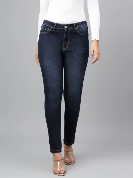 Women Blue Comfort Slim Fit High-Rise  Stretchable Jeans