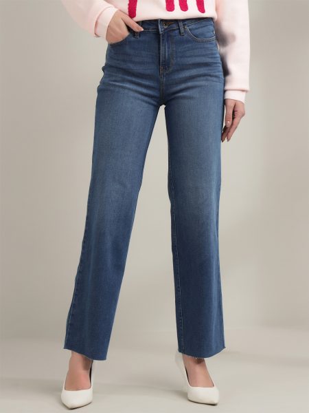 Women Blue Comfort Super High-Rise Wide Leg  Stretchable Jeans