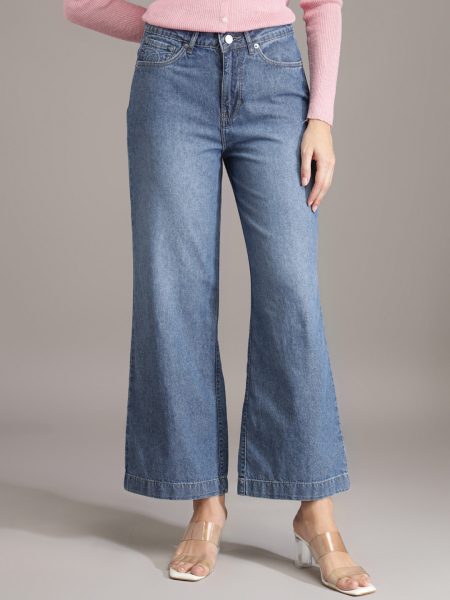 Women  Comfort Wide Leg High-Rise Jeans